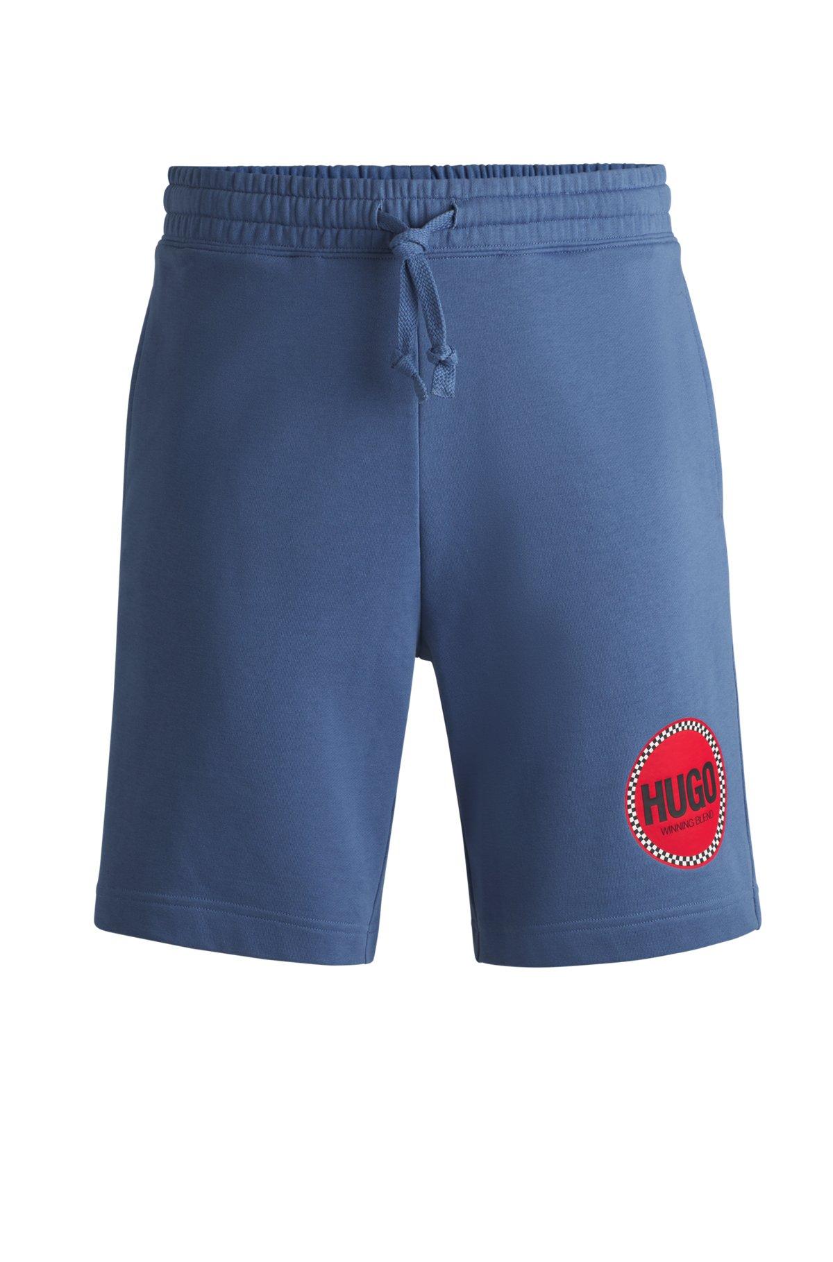 Cotton-terry relaxed-fit shorts with logo print Product Image