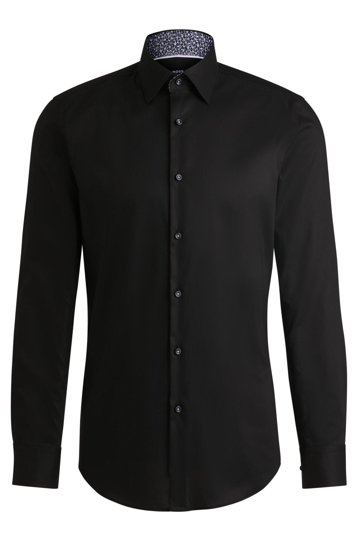Slim-fit shirt in easy-iron cotton poplin Product Image