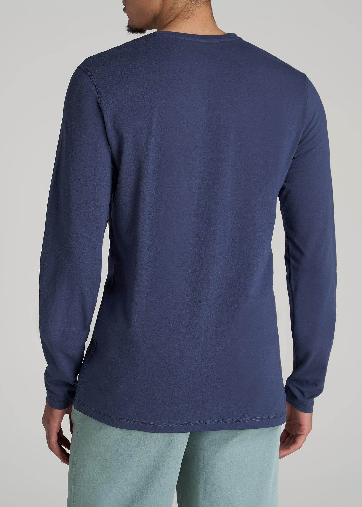 The Essential SLIM-FIT Long Sleeve Tee for Tall Men in Navy Male Product Image