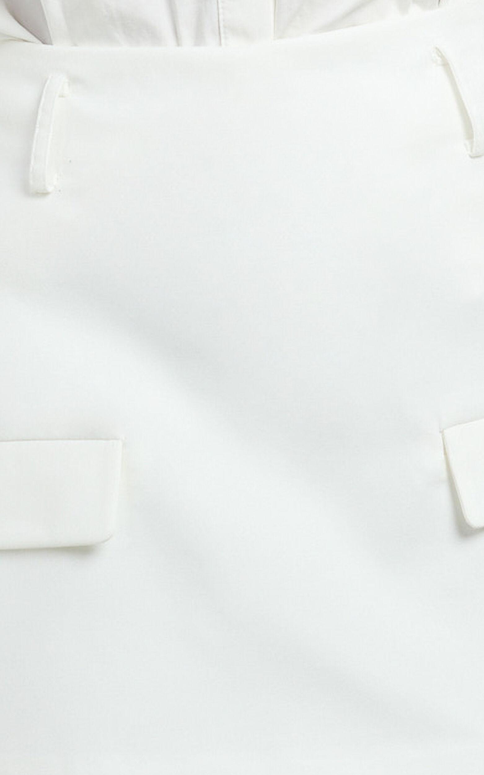 Haidy Skort - Mid Waisted Tailored Mini Skort in White Product Image