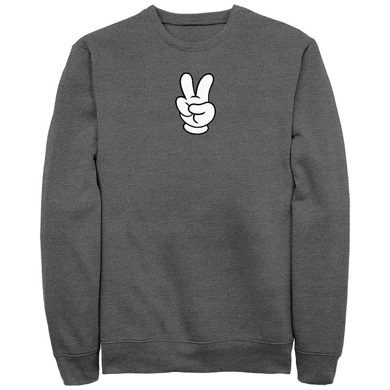 Disney's Mickey Classic Peace Hand Men's Graphic Fleece, Size: XXL, Grey Heather Product Image