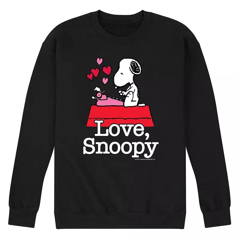 Men's Peanuts Love Snoopy Fleece Sweatshirt,  Product Image
