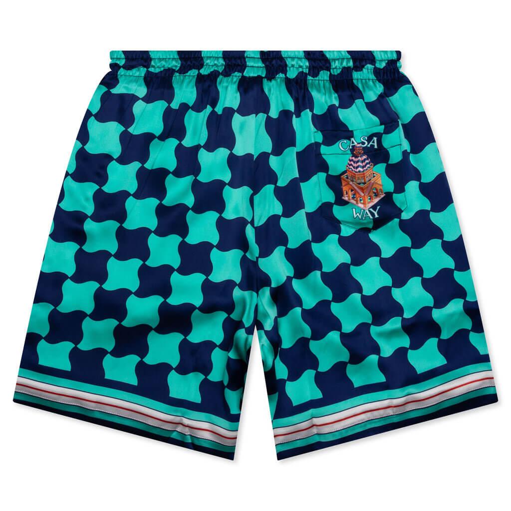 Pool Tile Silk Satin Shorts - Multi Male Product Image