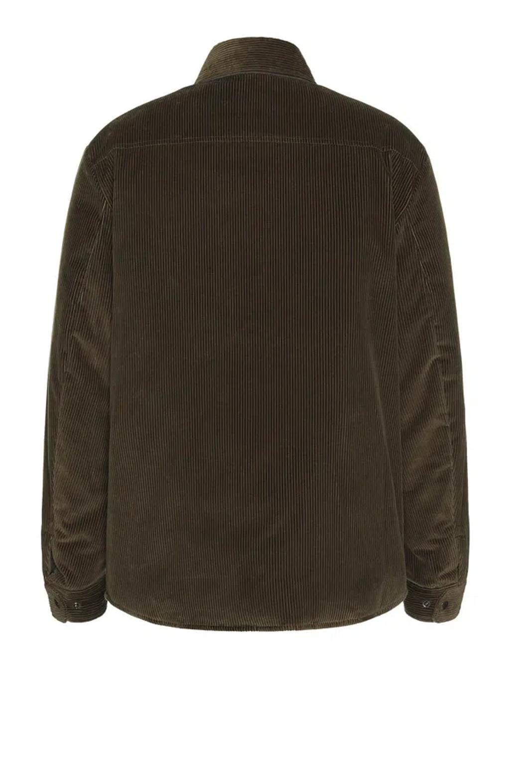 MONCLER Cozy Jacket With Chest Pockets And Corduroy Collar In Brown Product Image