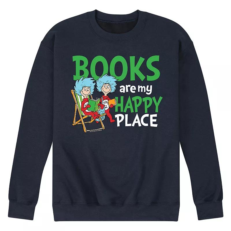 Men's Dr. Seuss Book Are My Happy Place Fleece Graphic Tee,  Product Image