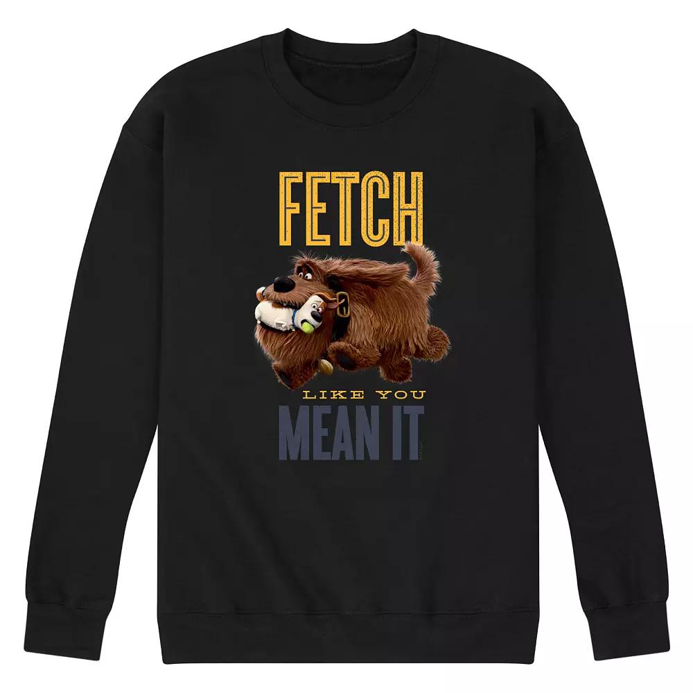 Men's Secret Life Pets Fetch Graphic Fleece Pullover,  Product Image