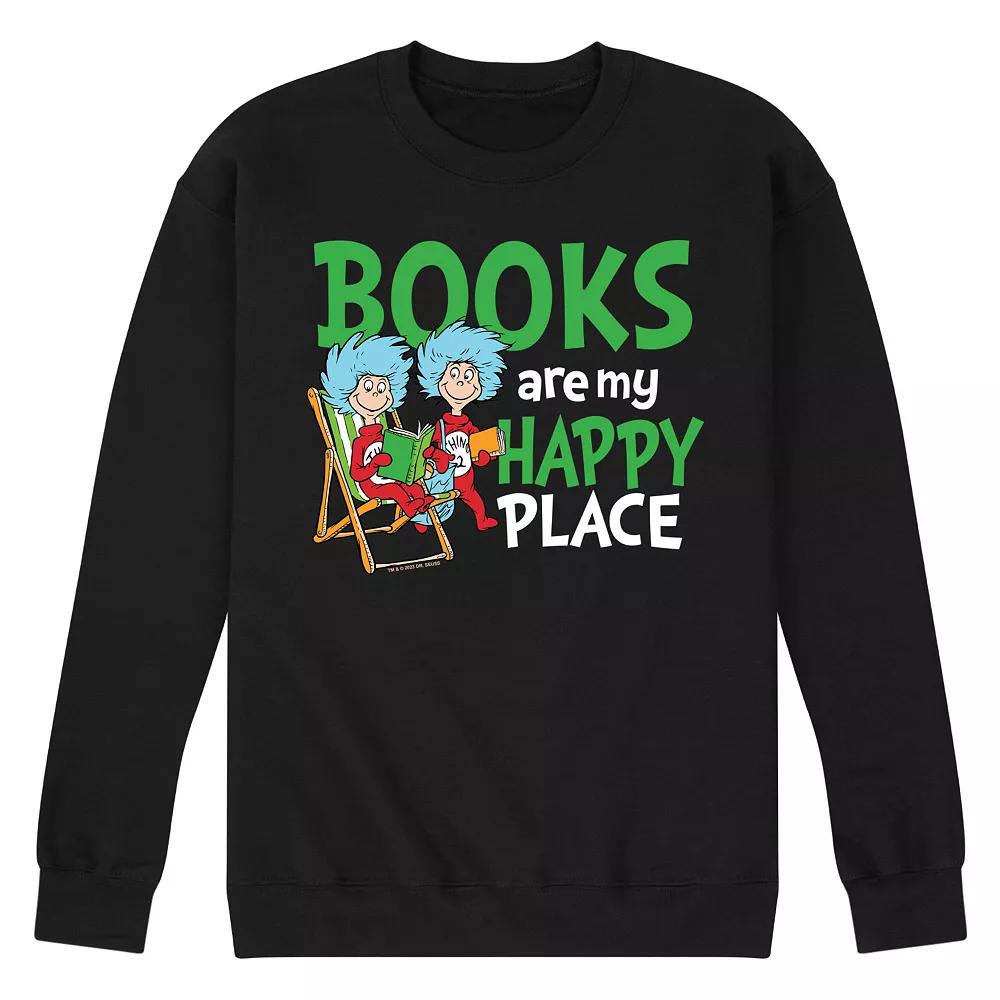 Men's Dr. Seuss Book Are My Happy Place Fleece Graphic Tee,  Product Image