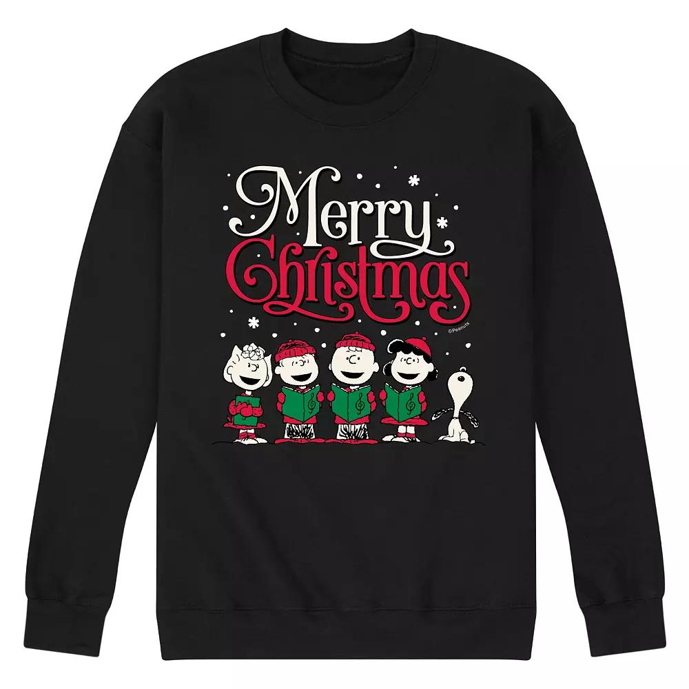 Men's Peanuts Merry Christmas Choir Fleece Sweatshirt,  Product Image