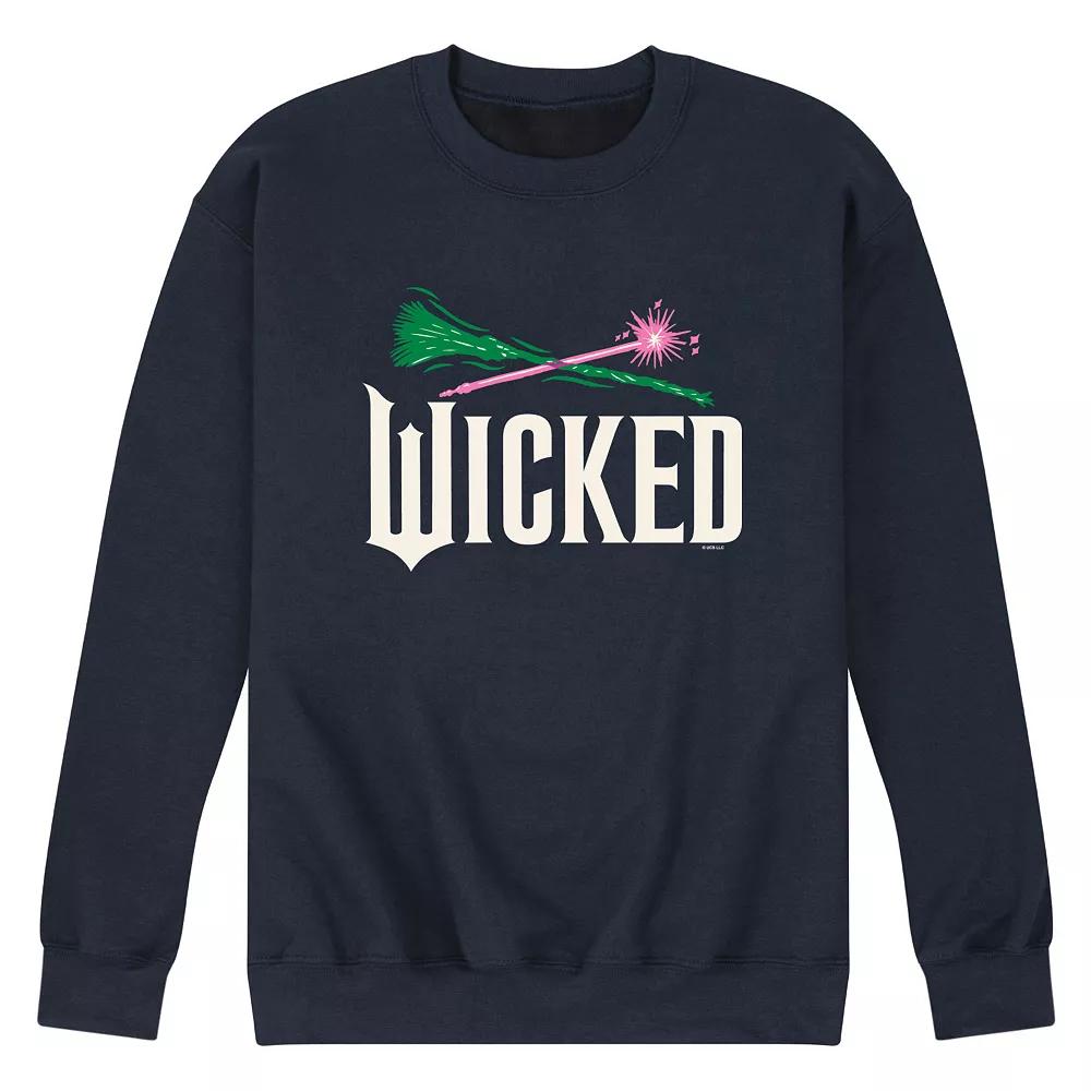 Men's Wicked For Good Logo Broomstick & Wand Fleece Sweatshirt,  Product Image