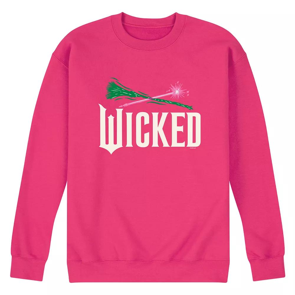 Men's Wicked For Good Logo Broomstick & Wand Fleece Sweatshirt,  Product Image