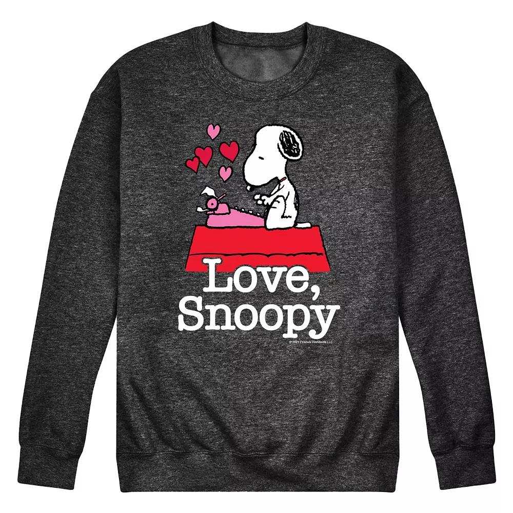 Men's Peanuts Love Snoopy Fleece Sweatshirt,  Product Image