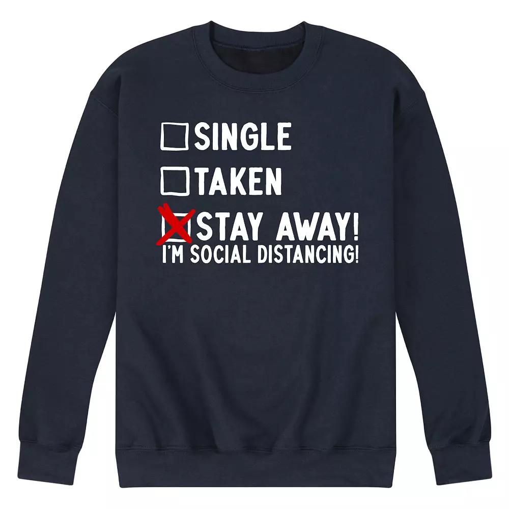 Men's Single Taken Stay Away Fleece Sweatshirt,  Product Image