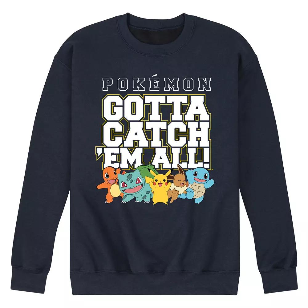 Men's Pokemon Group Catch 'Em All Group Graphic Fleece, Size: Small, Blue Product Image