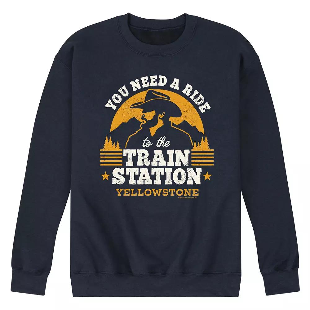 Men's Yellowstone Train Station Sweatshirt,  Product Image