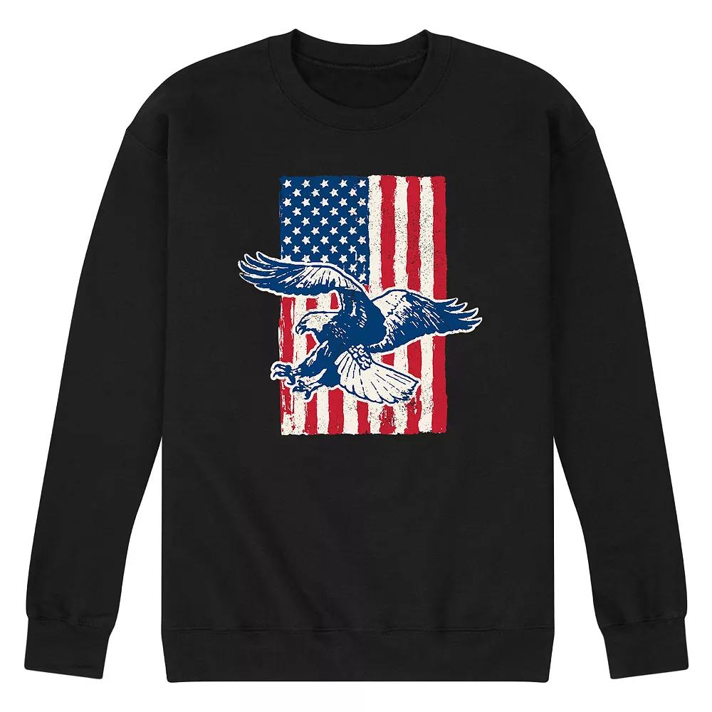 Men's Eagle American Flag Graphic Fleece Sweatshirt,  Product Image