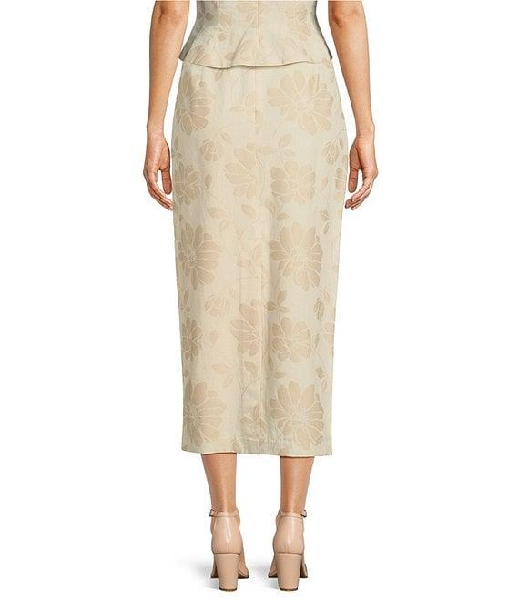 Alex Marie Kennedy Cotton Jacquard Midi Pencil Skirt Product Image