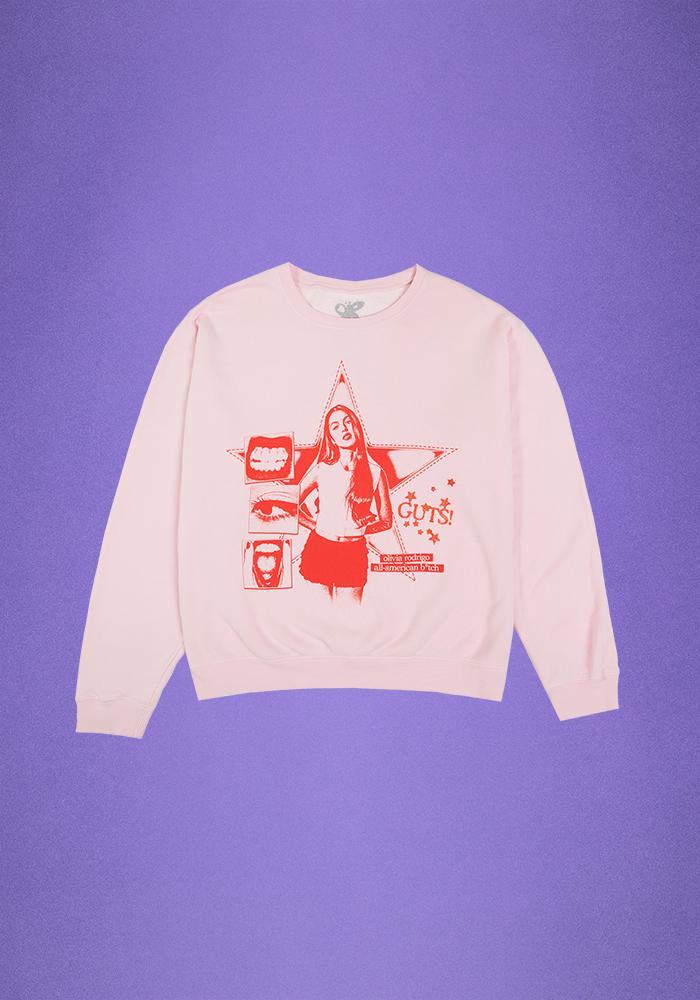 GUTS world tour crewneck pullover in pink Product Image