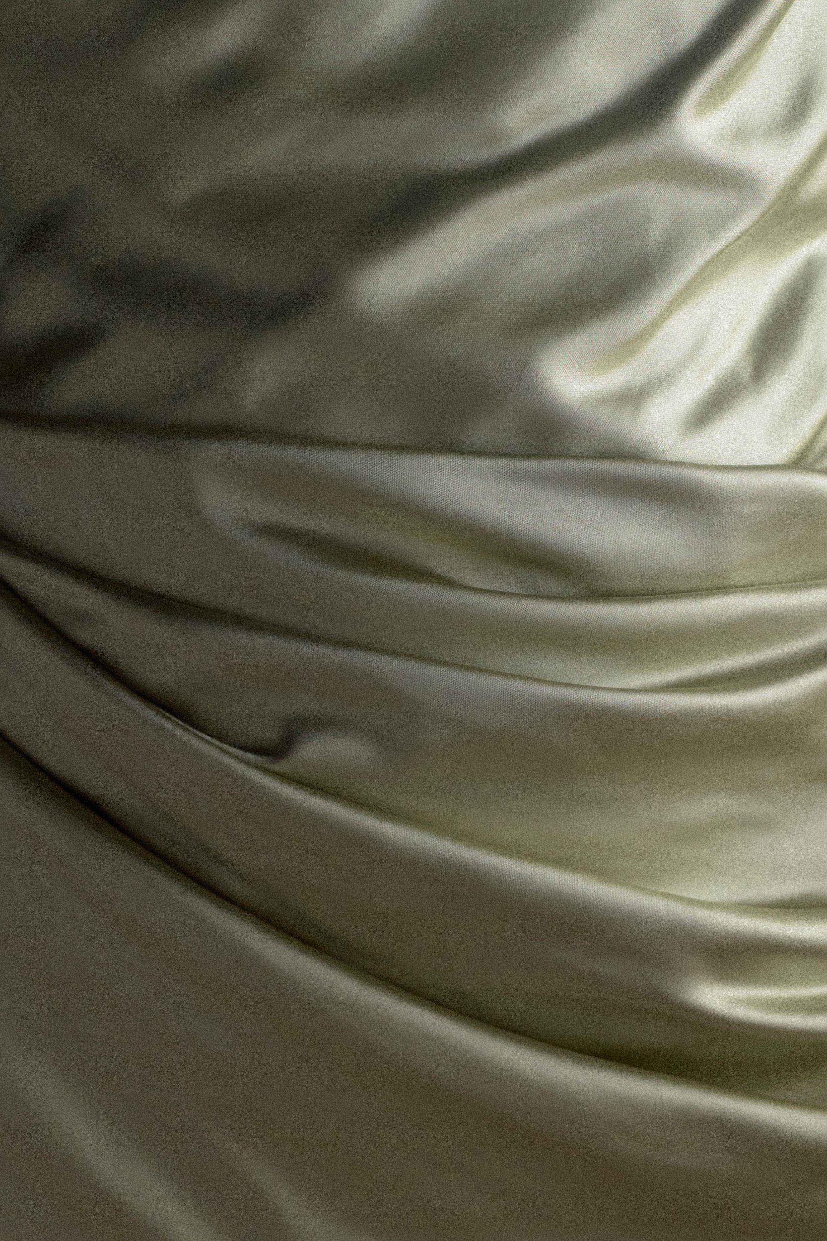 Dalia Off Shoulder Satin Maxi Dress - Sage Product Image