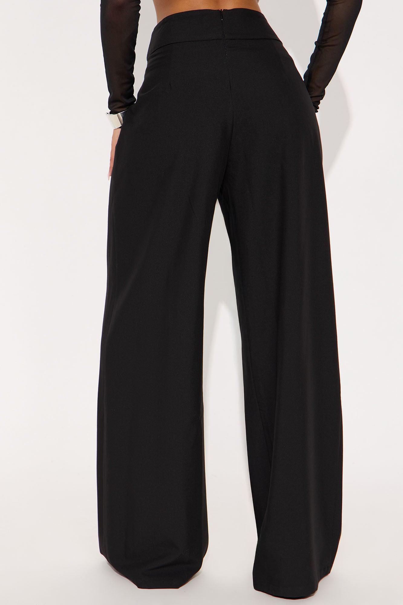 Different Standards Wide Leg Trouser Pant - Black Female Product Image