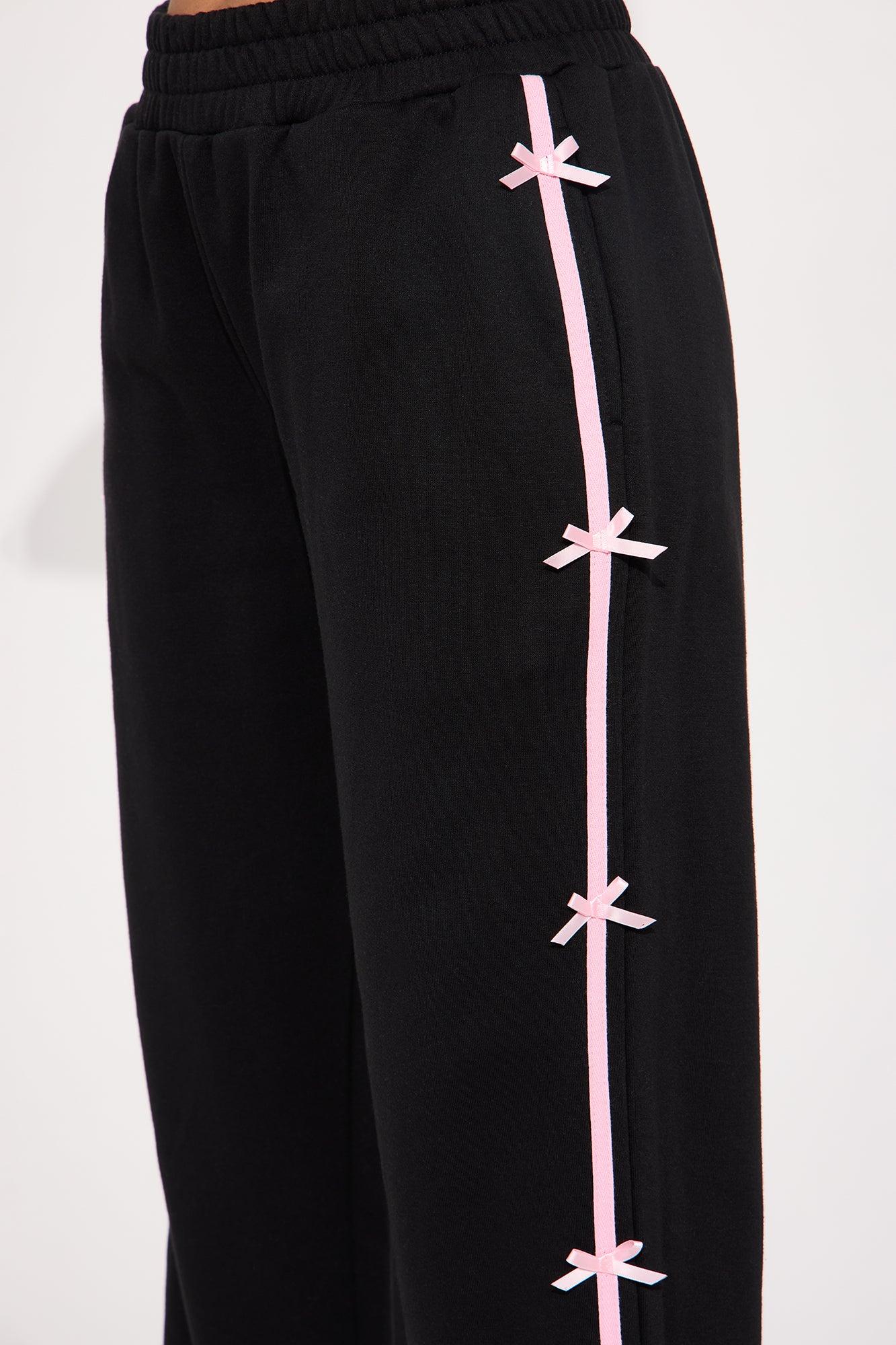 Pretty In Bows Track Pant - Black/combo Product Image