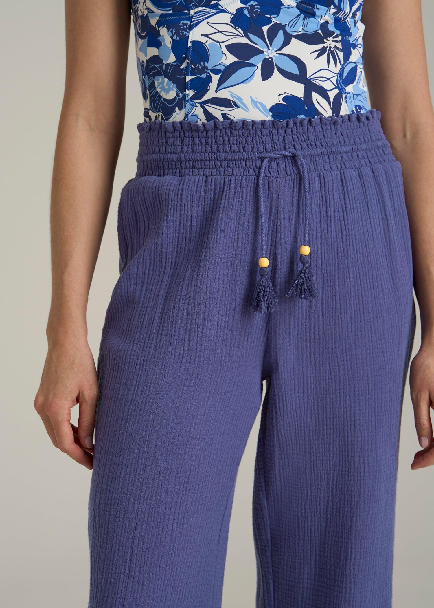 Gauze Cover Up Pants for Tall Women in Future Dusk Female Product Image