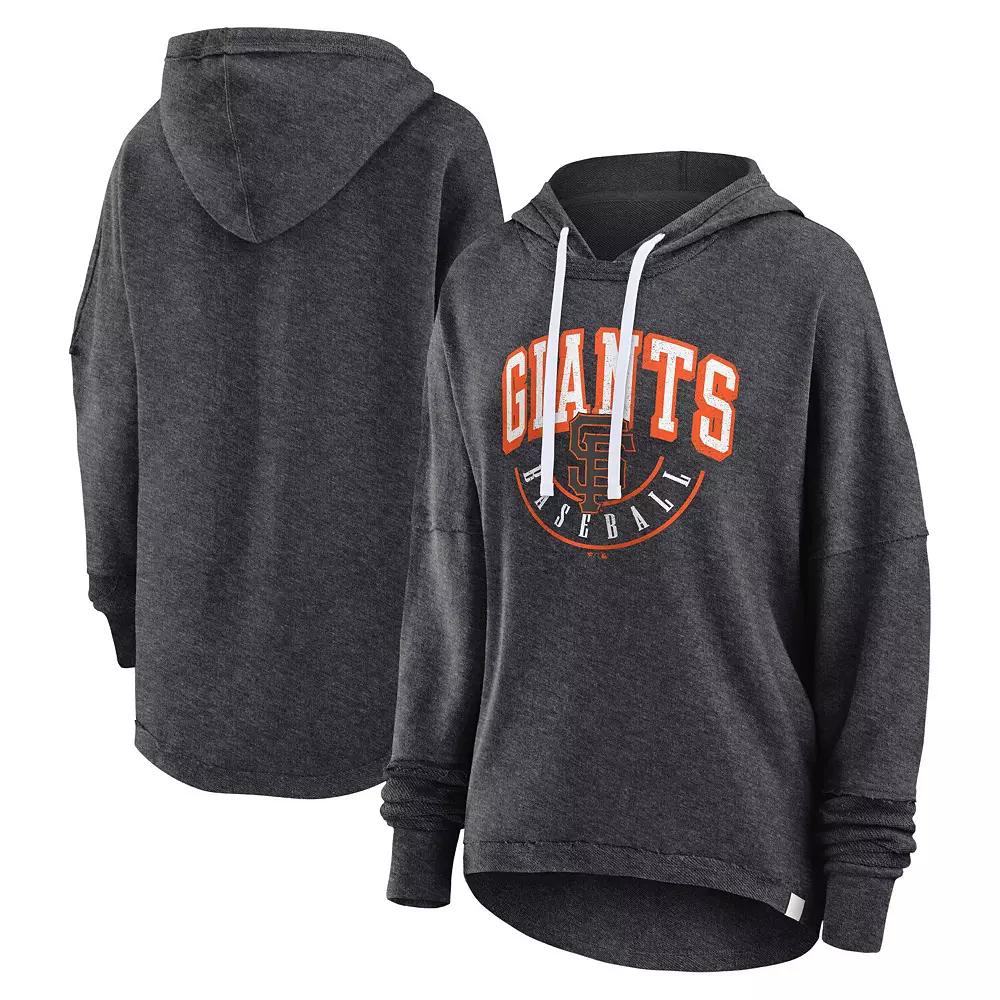 Women's Fanatics Branded Heather Charcoal San Francisco Giants Luxe Pullover Hoodie,  Product Image