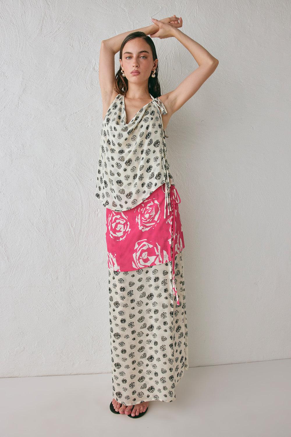 Jovana Wrap Maxi Skirt Rosa Product Image