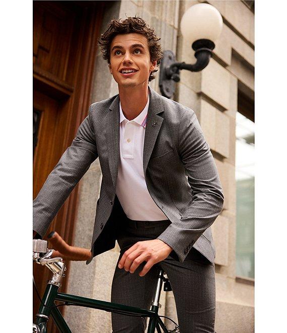 Psycho Bunny Harry Contemporary Fit Flat Front Striped 2-Piece Suit Product Image