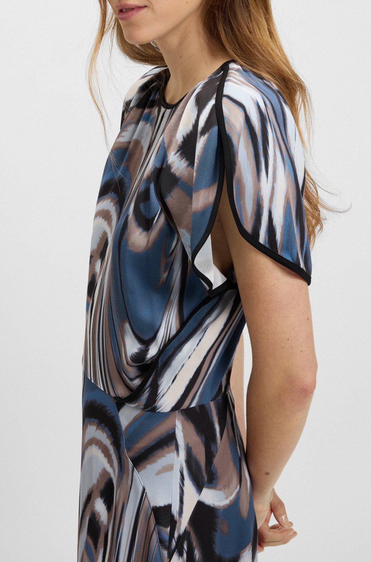 Satin dress with swirl print Product Image
