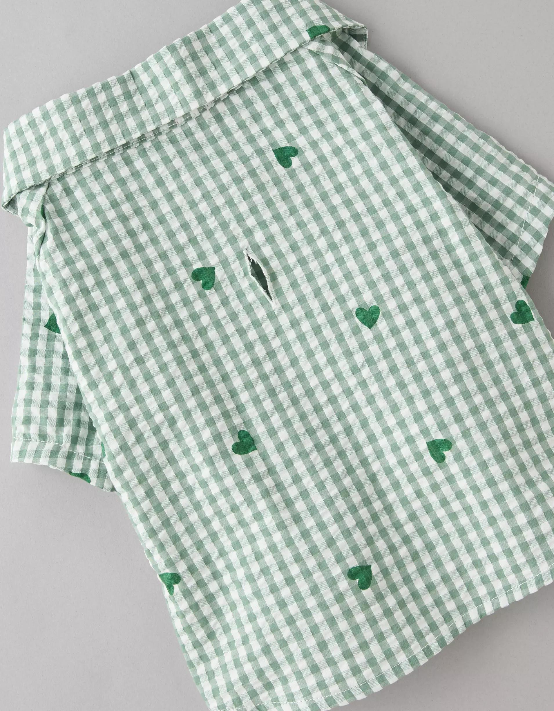 ABO Gingham Hearts Button-Up Dog Shirt Product Image