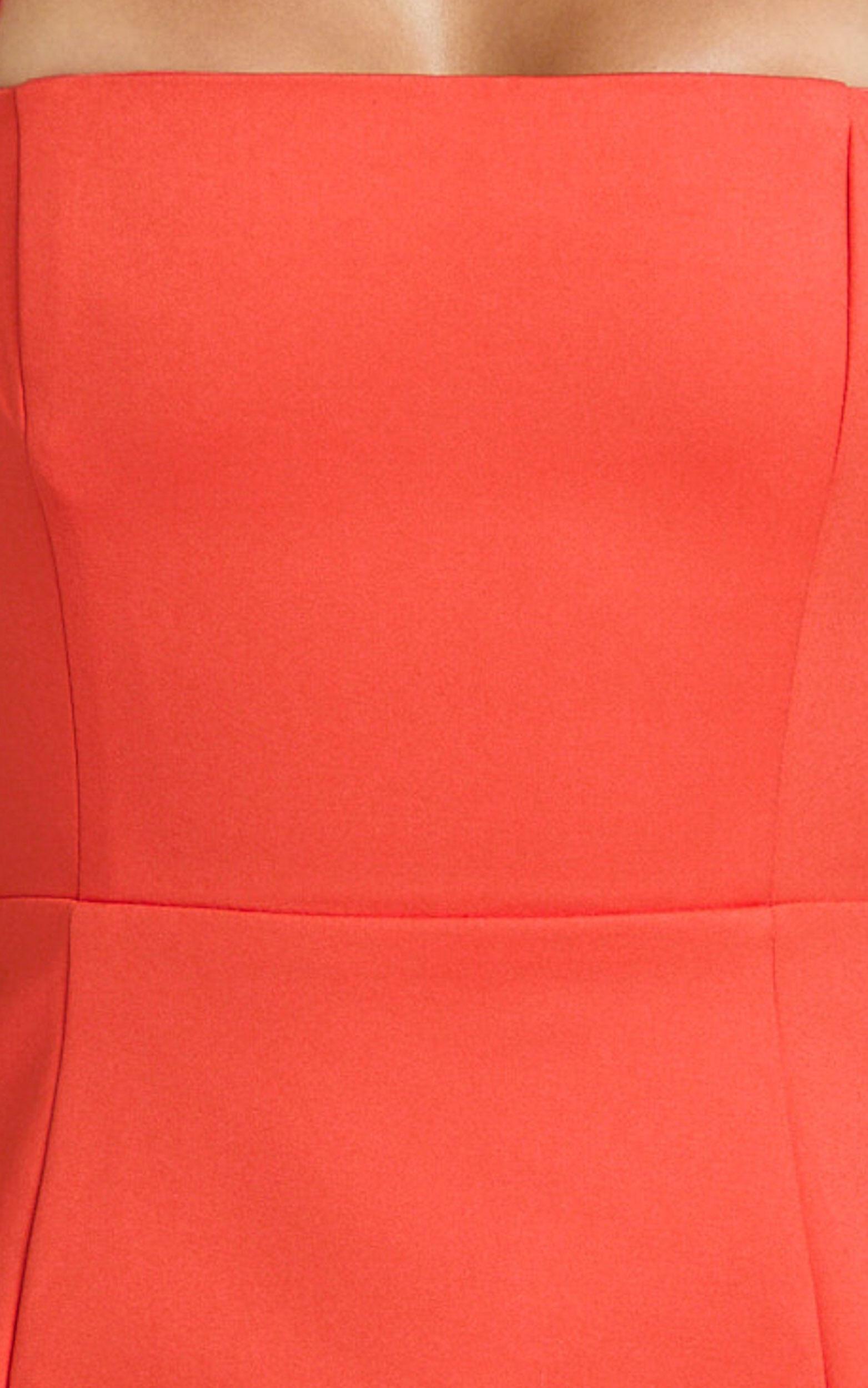 Dante Mini Dress - Halter Neck Tie Tulip Skirt Dress in Orange Product Image