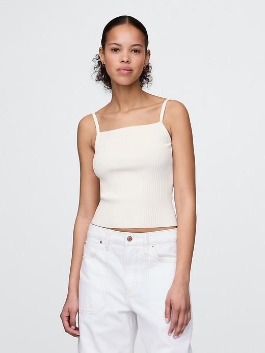 Cropped Rib Sweater Tank Top Product Image