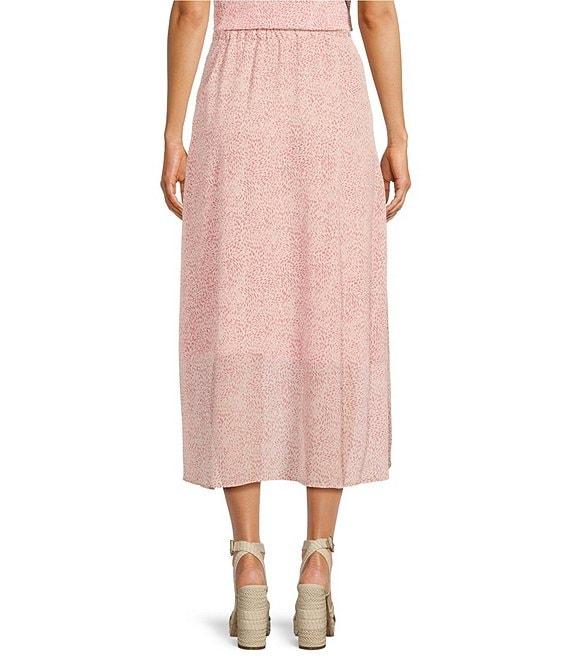 Vince Camuto Raining Dots Print Faux Wrap Woven Yoryu Midi Skirt Product Image