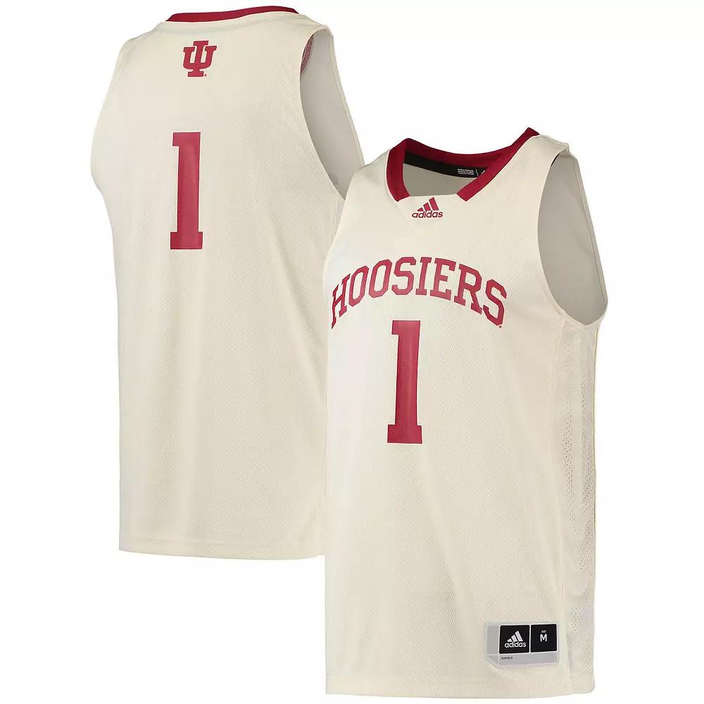 Men's adidas #1 Cream Indiana Hoosiers Swingman Basketball Jersey,  Product Image