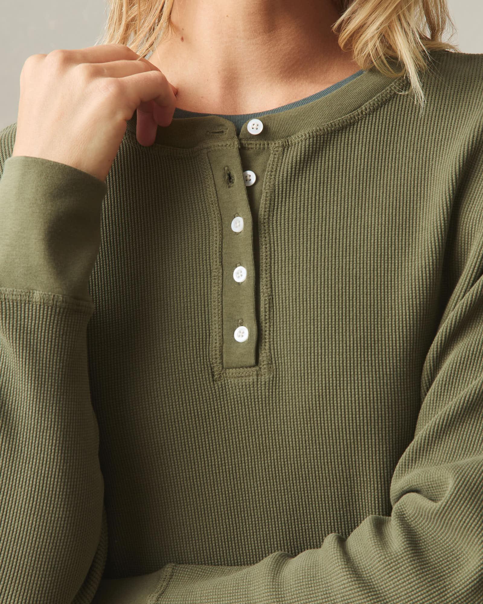 Women's Thermal Henley - Olive Product Image