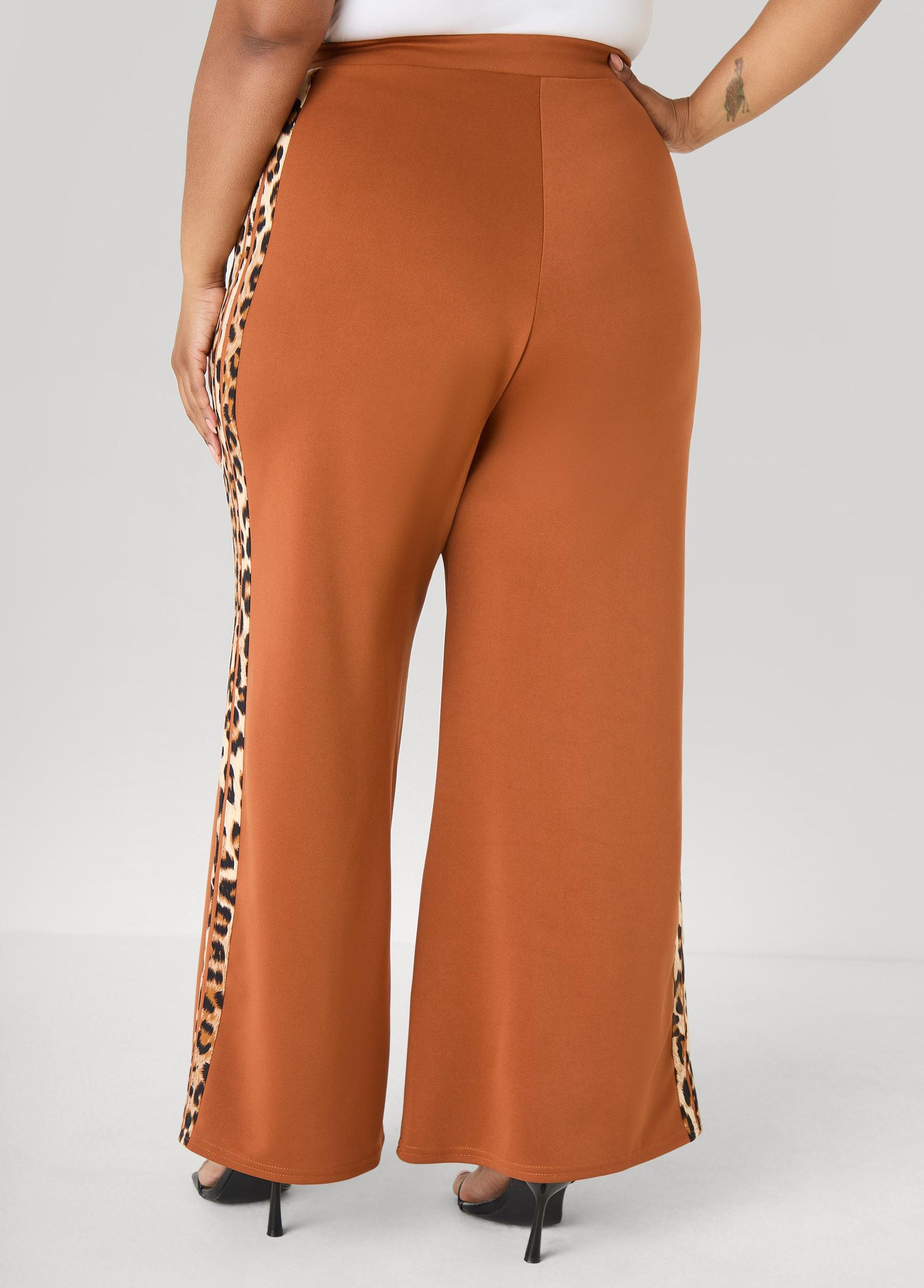 Animal Striped Wide Leg Pants Product Image