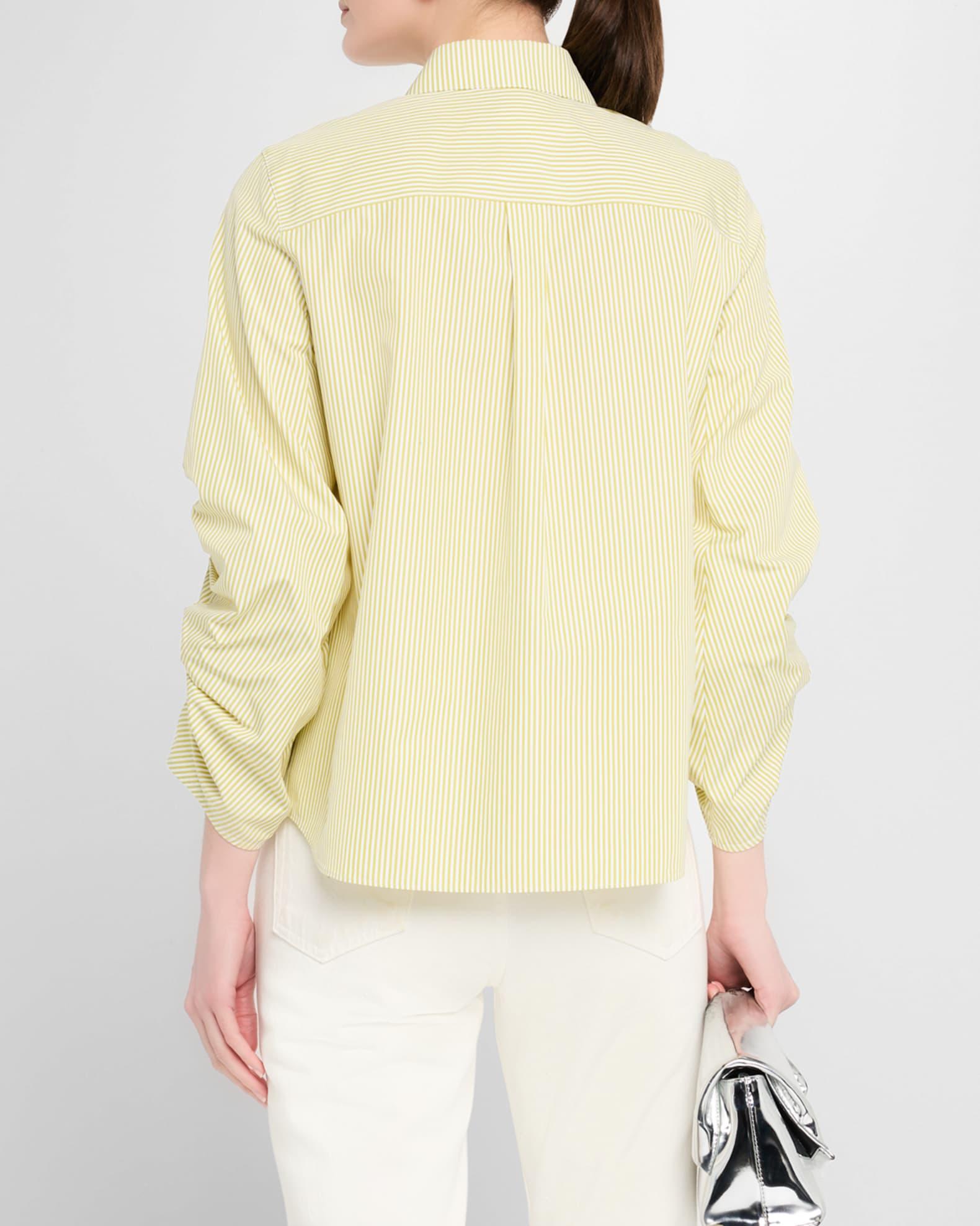 Ruched-Sleeve Button-Down Shirt Product Image