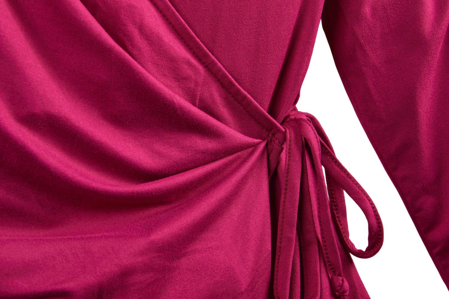 Inner Beauty Solid 3/4 Sleeve Surplice Front V-Neck Top Product Image