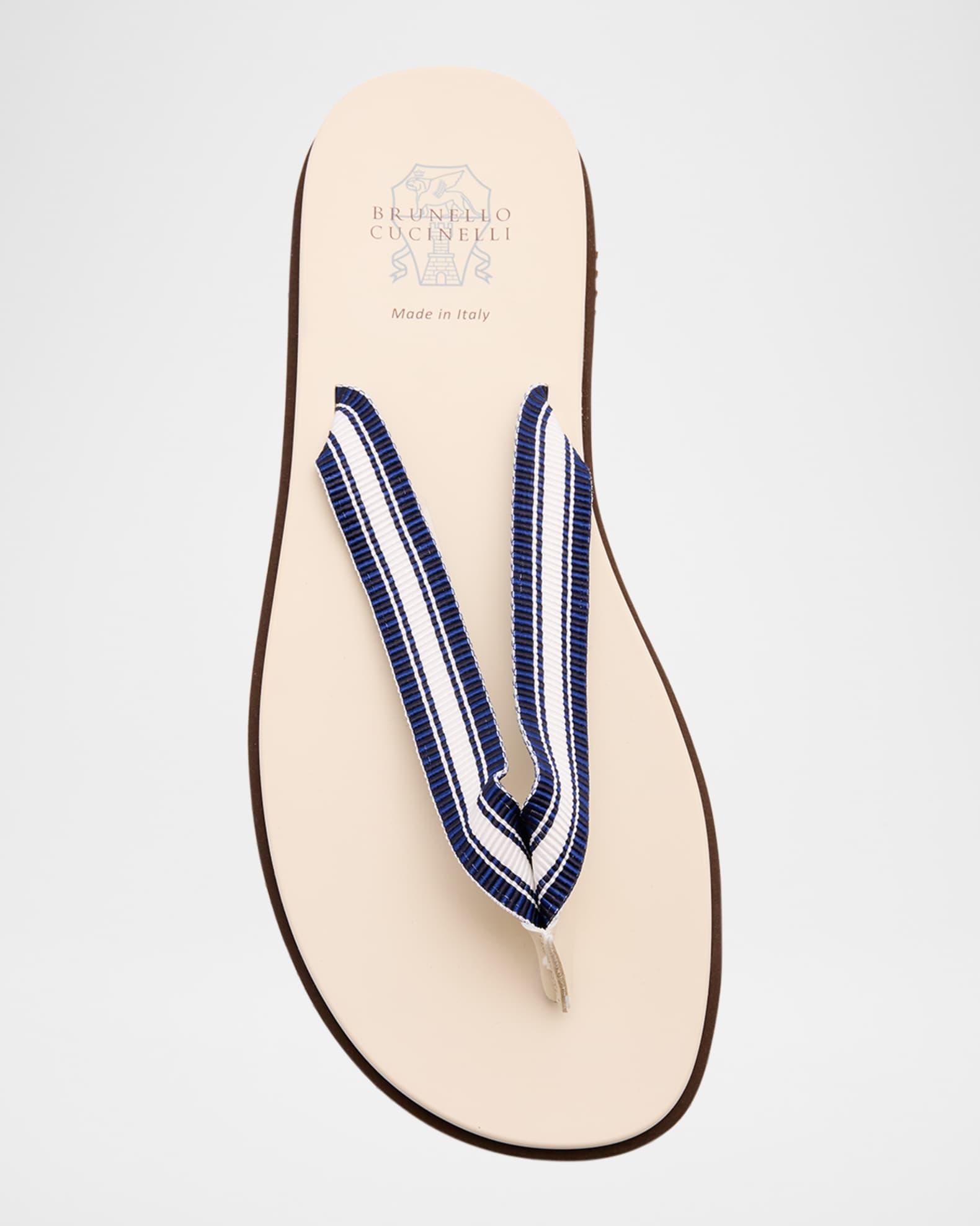 Men's Rubber Grosgrain and Leather Flip Flops Product Image