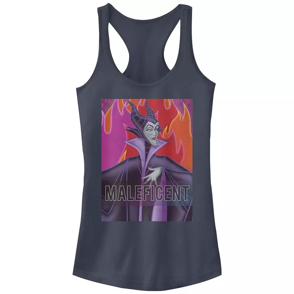 Disney Villains Sleeping Beauty Maleficent Flames Background Juniors' Racerback Tank Top, Girl's,  Product Image