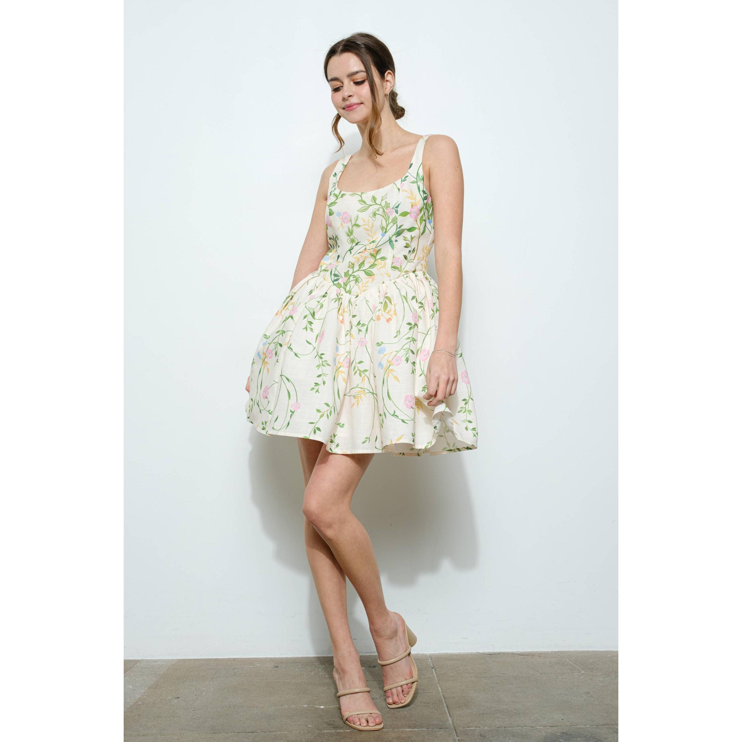 Adeline Flare Mini Dress Product Image