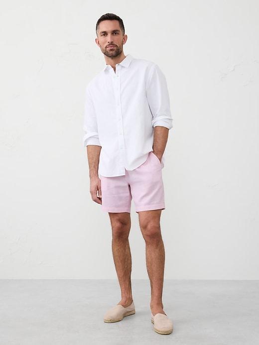 7" Linen-Blend Deck Short Product Image