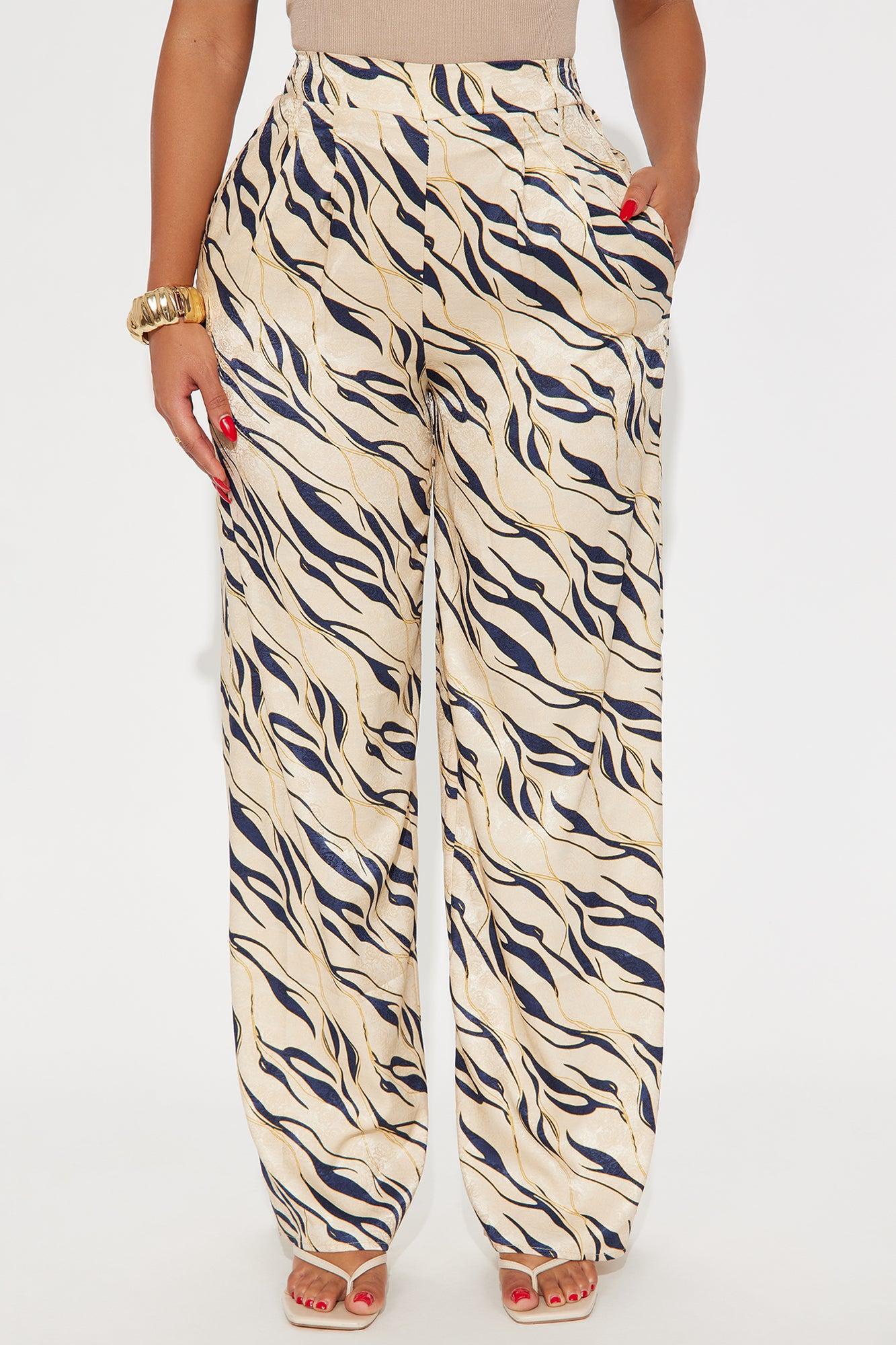 Sienna Satin Wide Leg Pant 33″ - Cream/combo Female Product Image