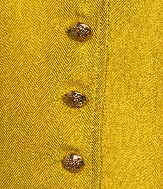 A Loves A Woven Scoop Neck Embellished Button Front Sleeveless Cropped Coordinating Vest Product Image