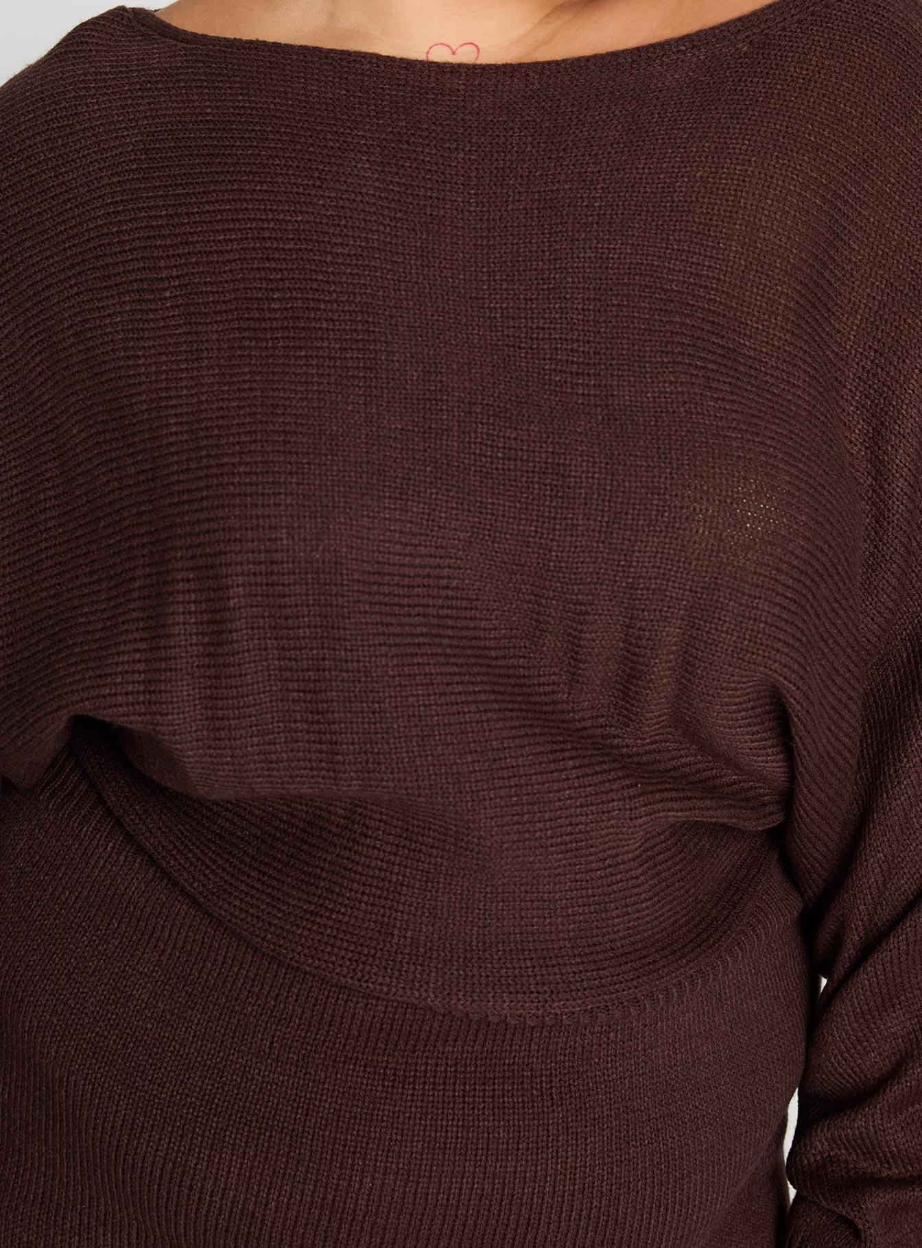 Bellamie Long Sleeve Mini Dress Chocolate Curve Product Image