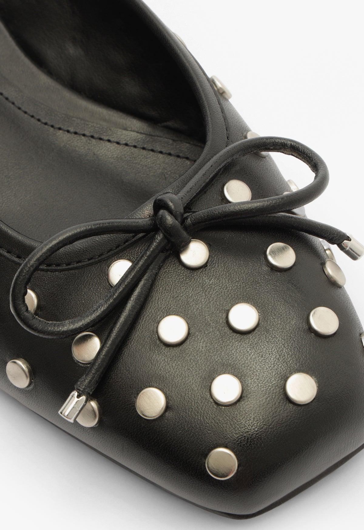 Arissa Mule Black Leather Flat Product Image