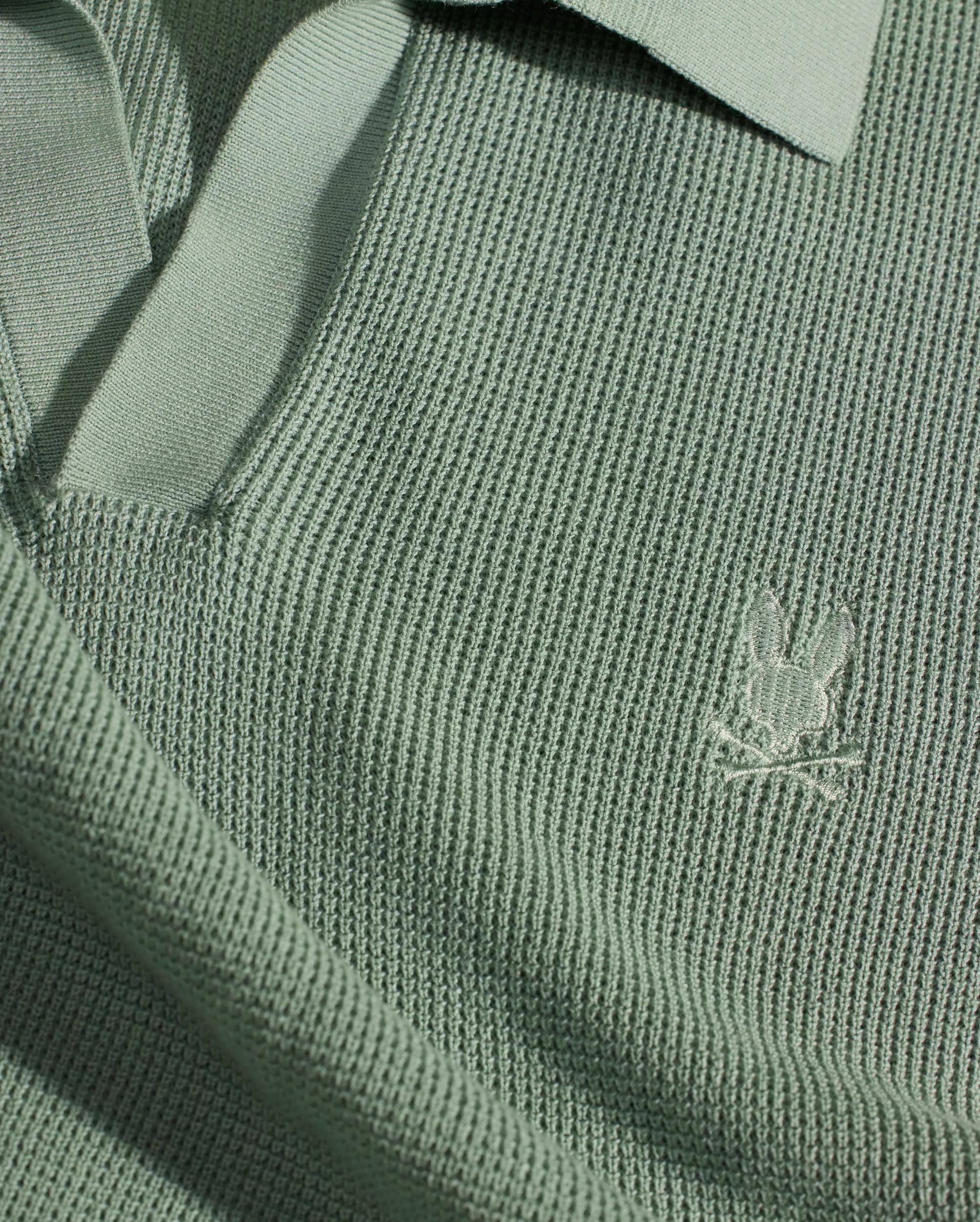 MENS LEETON JOHNNY COLLAR KNIT POLO - B6E562F200 Male Product Image