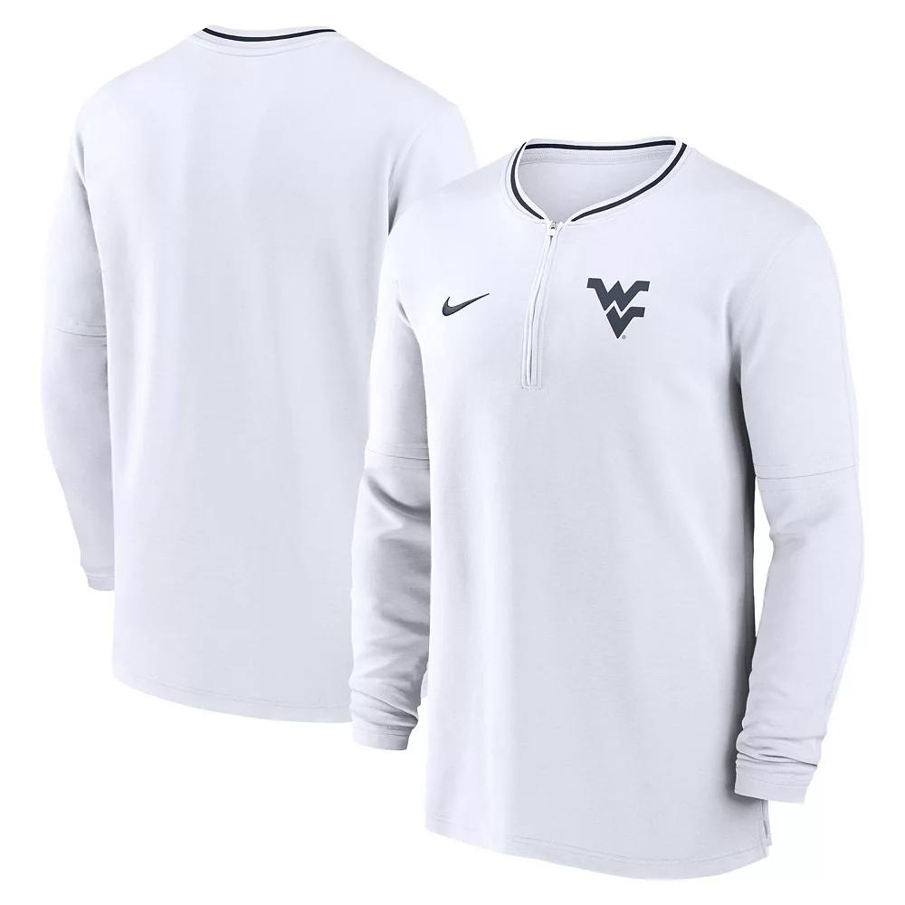 Mens Nike West Virginia Mountaineers 2024 Sideline Coach Performance Half-Zip Long Sleeve Top Product Image