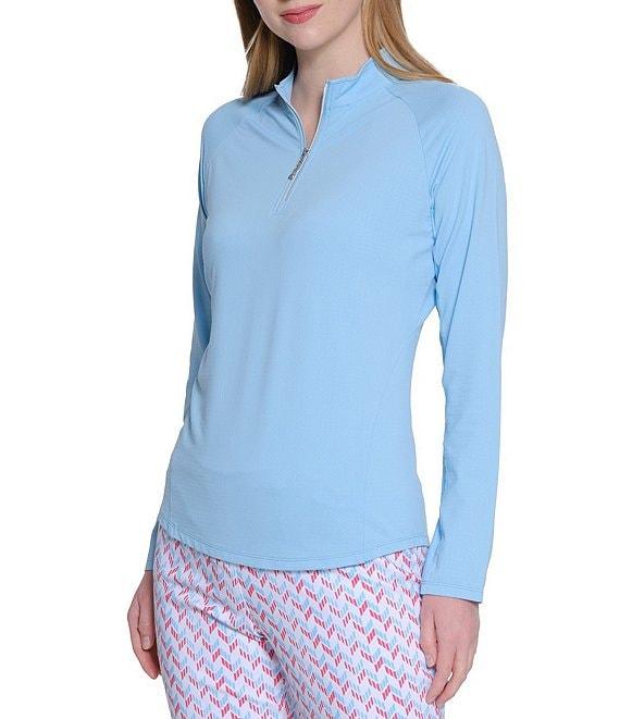 Sport Haley Sunscape UPF Mesh Long Sleeve Quarter Zip Mockneck Top Product Image