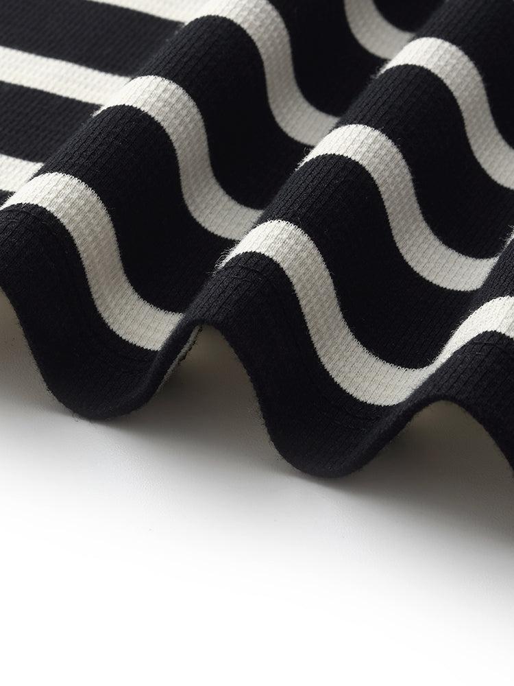 Black And White Stripe Women Knit Vest Maxi Dress Product Image